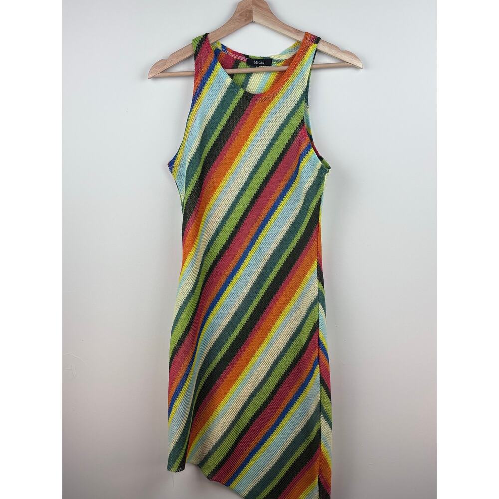 🌈 Micas Stripe Knit Mini Dress | Large | Multicolor